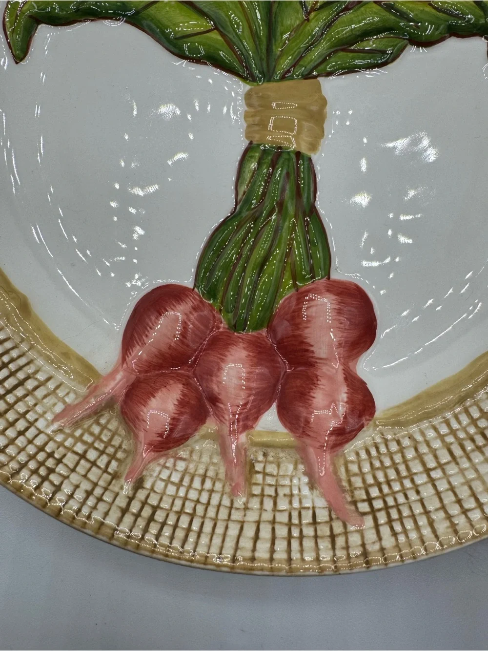 MWW Market Ceramic 3D Radish Decorative Plate 8 inch
